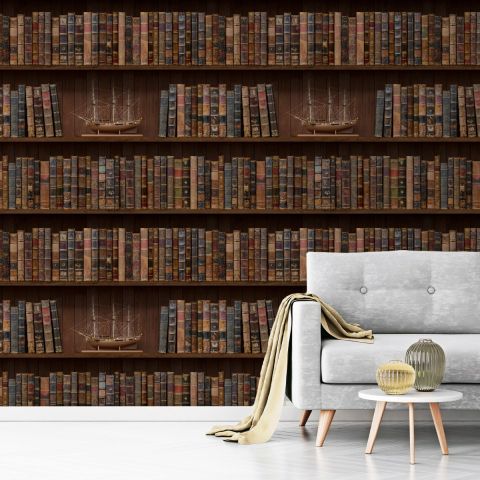 Vintage Library Wallpaper Mural