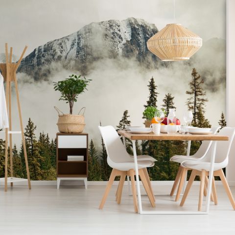 Snowy Mountain Landscape Wallpaper Mural