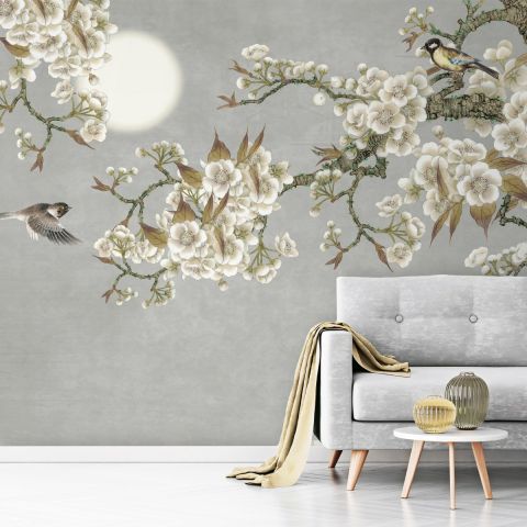 White Plum Blossom Wallpaper Mural