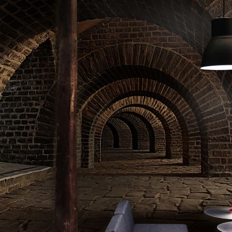3D Look Dark Tunnel Wallpaper Mural
