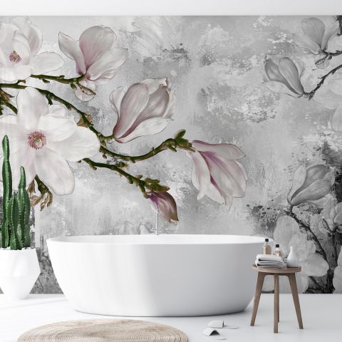 Vintage Retro Floral Bouqet Wallpaper Mural