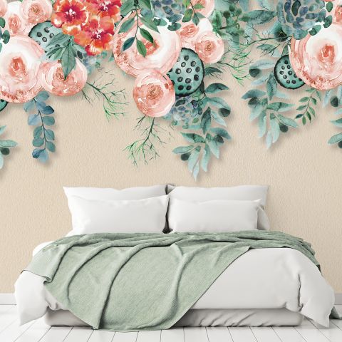 Watercolor Soft Floral Wallpaper Mural
