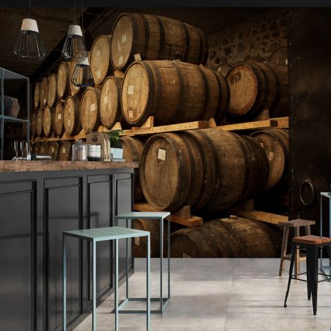 Beer Keg Pattern Wallpaper Mural