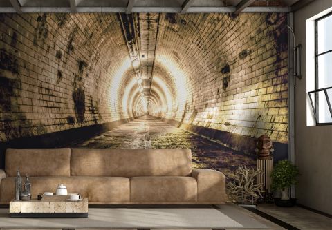 3D Look Tunnel Wallpaper Mural