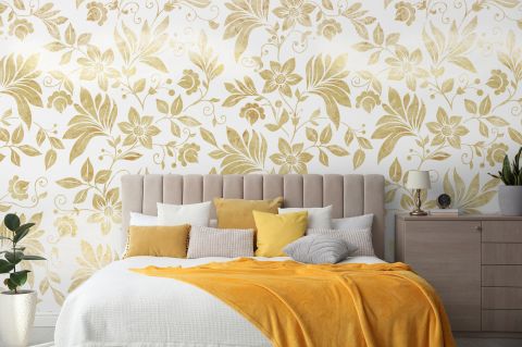 Damask Pattern Floral Art Wallpaper Mural
