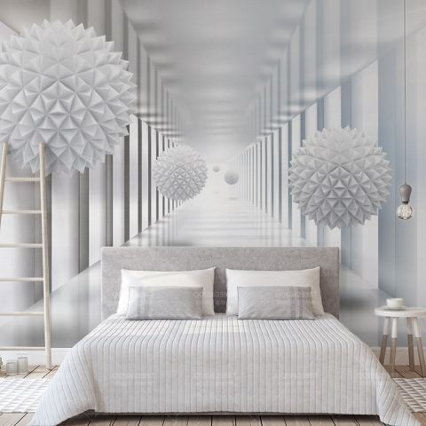 3D Look Abstract Corridor Wallpaper Mural
