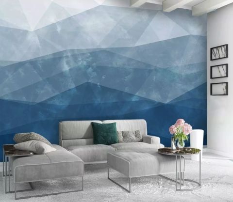 Abstract Geometric Shapes Wallpaper Mural