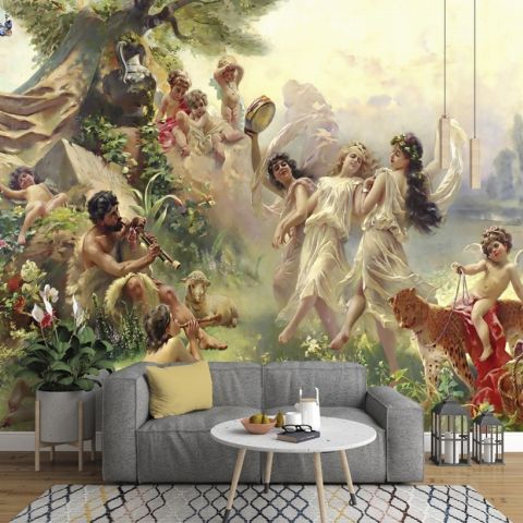 Oil Painting Abstract Angel Wallpaper Mural