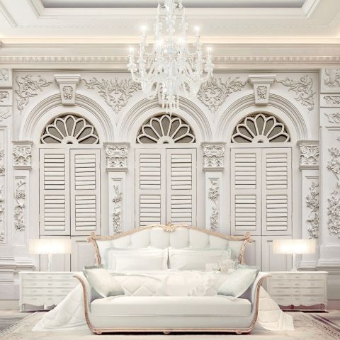 Faux Window Shutter Wallpaper Mural