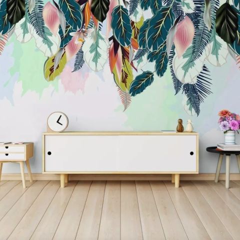 Watercolor Banana Leaf Wallpaper Mural
