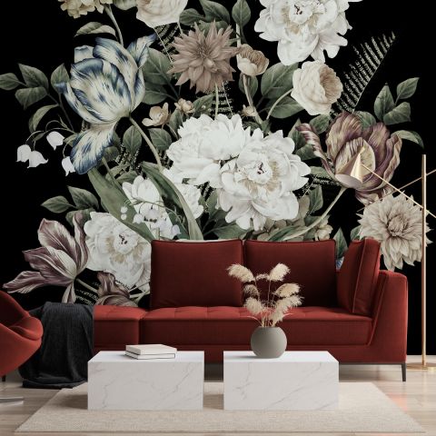 Lily Floral Bouqet Wallpaper Mural
