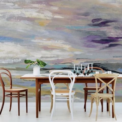 Abstract Colorful Brush Wallpaper Mural