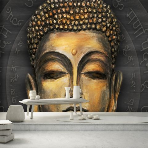 Gold Style Gautama Buddha Wallpaper Mural