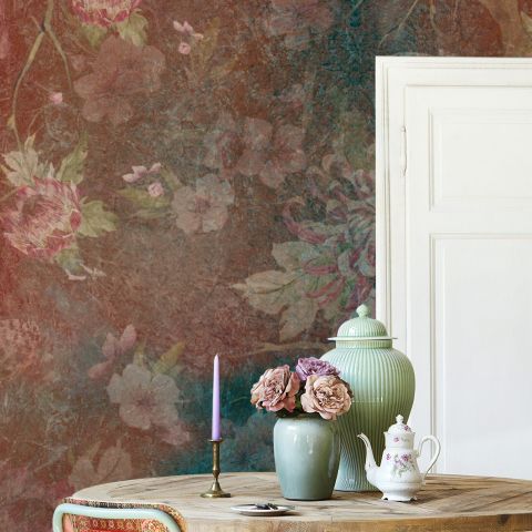 Chinoiserie Vintage Plants Wallpaper Mural