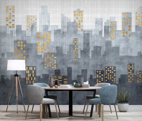 City Silhouette Wallpaper Mural