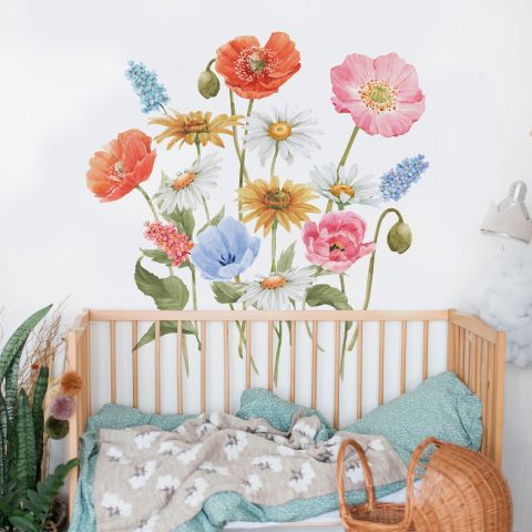 Colorful Wildflowers Wall Decal Sticker