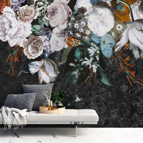 Dutch Floral Bouqet Wallpaper Wallpaper Mural
