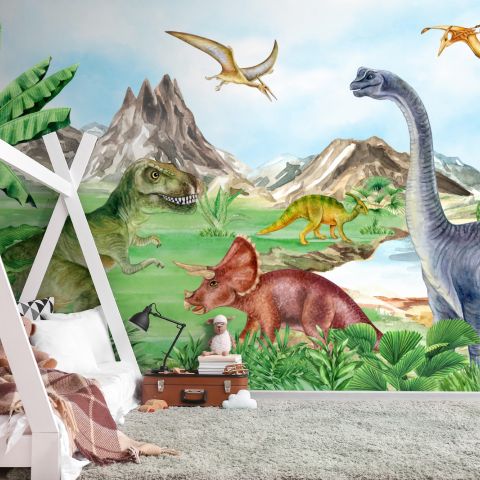 Kids Prehistoric Dinosaur Wallpaper Mural