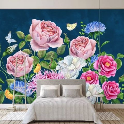 Colorful Flower Bouqet Wallpaper Mural