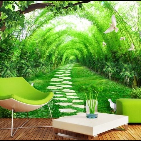 3D Look Forest Way Landscape Wallpaper Mural