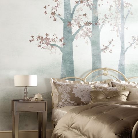 Misty Forest Autumn Landscape Wallpaper Mural