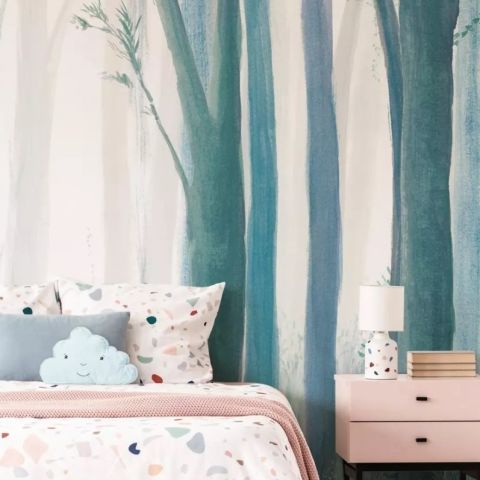 Watercolor Trees Wallpaper Mural