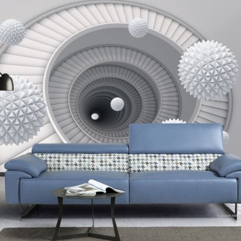Abstract Fractal with Staircase Wallpaper Mural