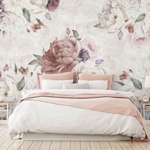 Soft Peony Floral Wallpaper Mural