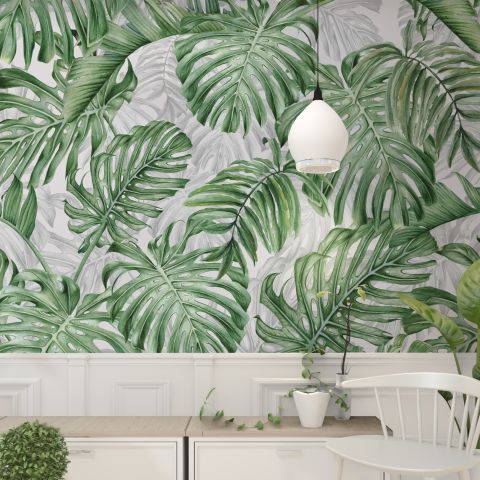 Tropical Leaf Pattern Wallpaper Mural