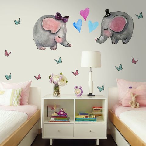 Kids Pink Unicorn with Colorful Florals Wall Decal Sticker • Wallmur®