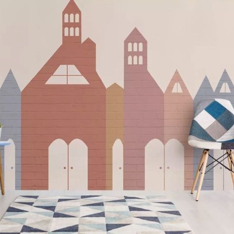 Colorful House Wallpaper Mural