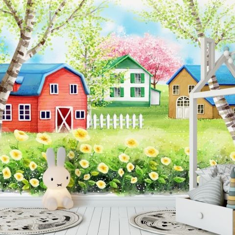 Oil Painting Floral Garden Wallpaper Mural