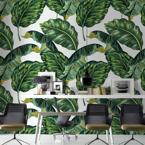 Tropical Banana Leaf Wallpaper Mural