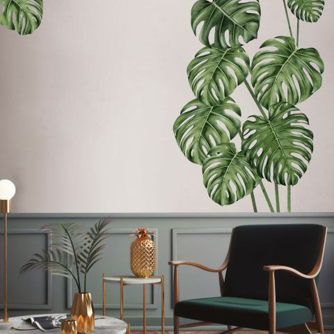Watercolor Leafs Wall Decal Sticker