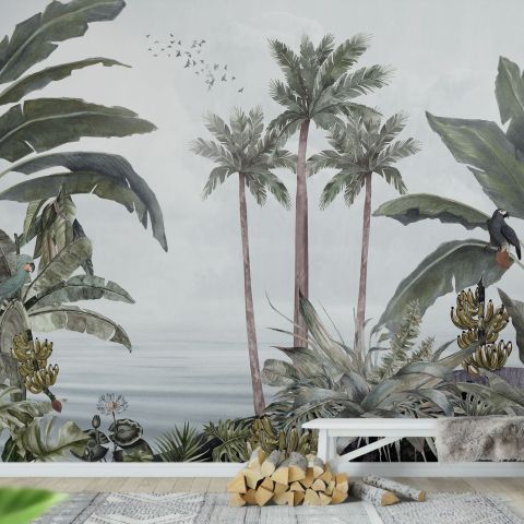 Exotic Forest on Seaside Wallpaper Mural