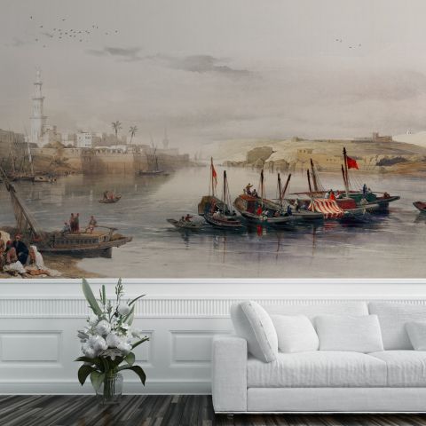 Seashore in Rural Life Historical Art Wallpaper Mural