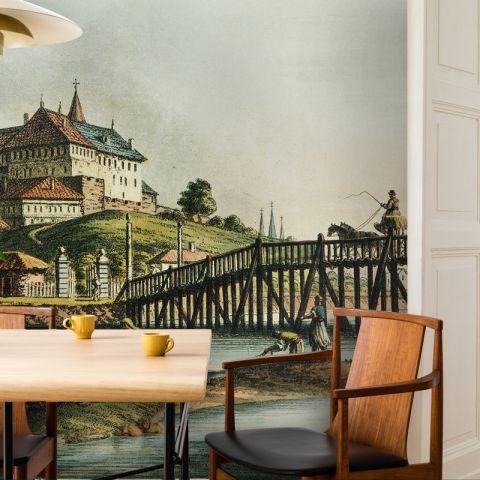 Historical Lake View with Palace Wallpaper Mural