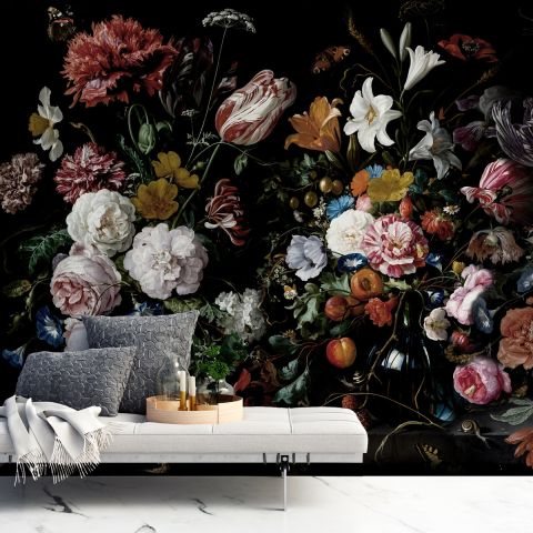 Dutch Floral Wallpaper, wall mural - ColorayDecor.com