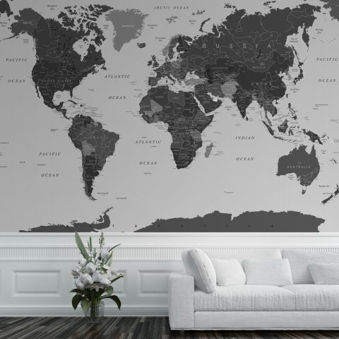 World Map Wallpaper Mural