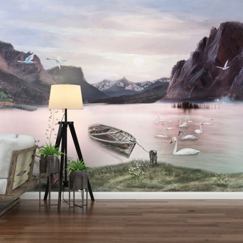 Nature Landscape with Mountains Wallpaper Mural