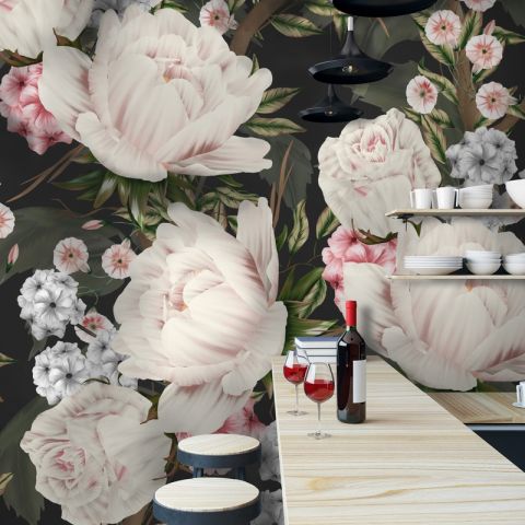 Light Blossom Flowers Wallpaper Mural