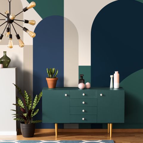Geometric Abstract Shape Art Deco Wallpaper Mural