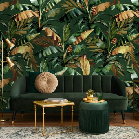 Palm and Banana Leaf Wallpaper Mural