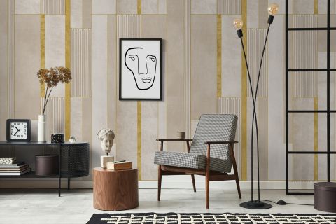 Modern Grunge Tiles Wallpaper Mural