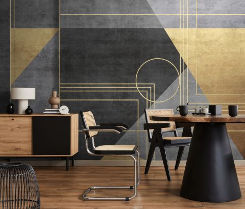 Colorful Geometric Grunge Art Wallpaper Mural