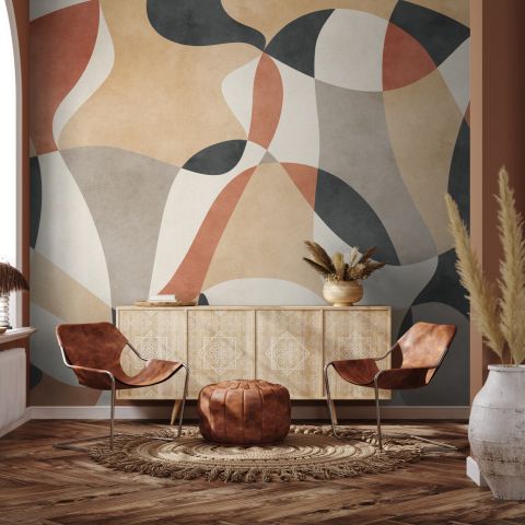 Boho Geometric Abstract Art Wallpaper Mural