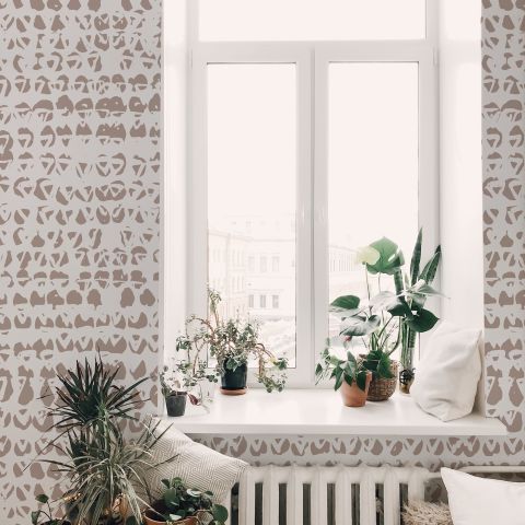 Bohemian Abstract Shibori Art Wallpaper Mural