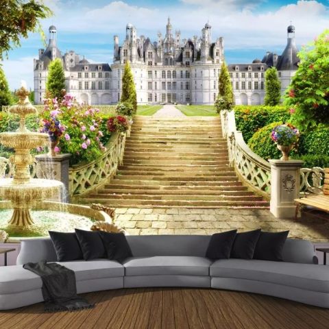 The Palace and Castle Garden Landscape Wallpaper Mural