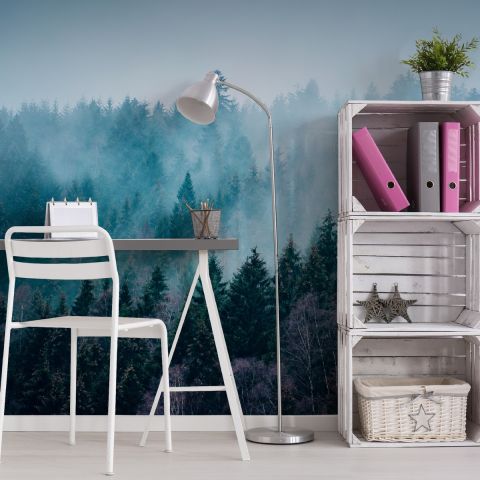 Misty Forest View Wallpaper Mural