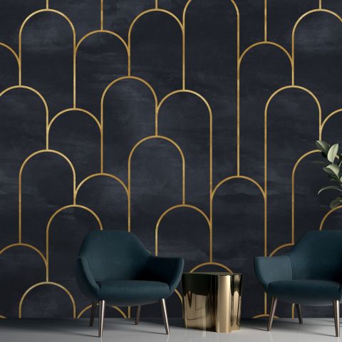 Dark Arches Art Deco Wallpaper Mural